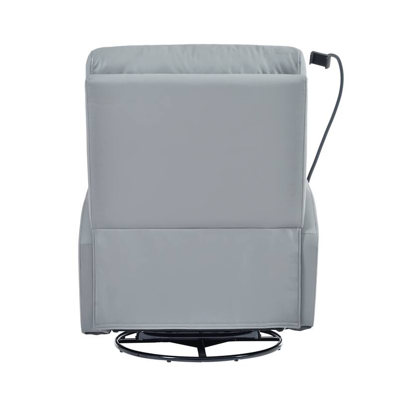 PU Power Swivel Recliner Chair with 270° Rotation, Electric 95-160° Recline and Dual USB Ports - 330lb Capacity
