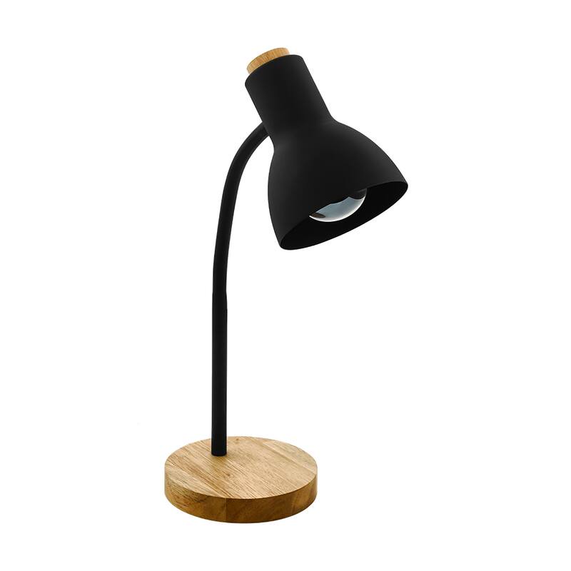 EGLO Verdal 1-Light Table Lamp - Wood Accents - Black, Natural