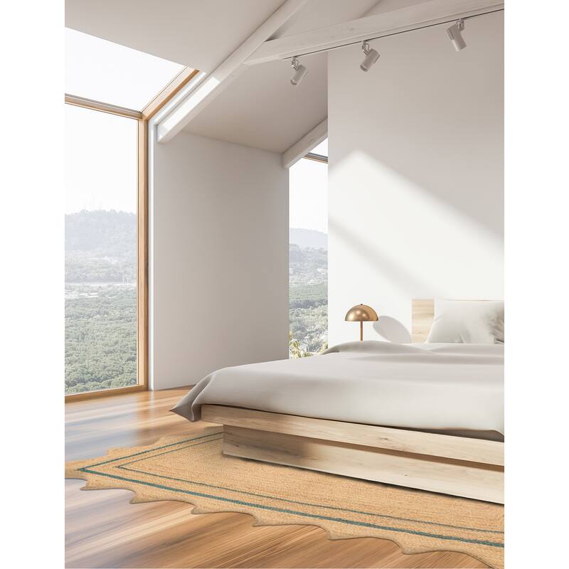 ECARPETGALLERY Braided Weave Palas Denizli Tan Jute Rug - 4'6 x 6'5