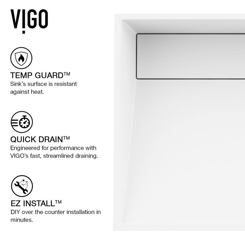 Vigo Starr 17-1/8" Rectangular Matte Stone Vessel Bathroom Sink