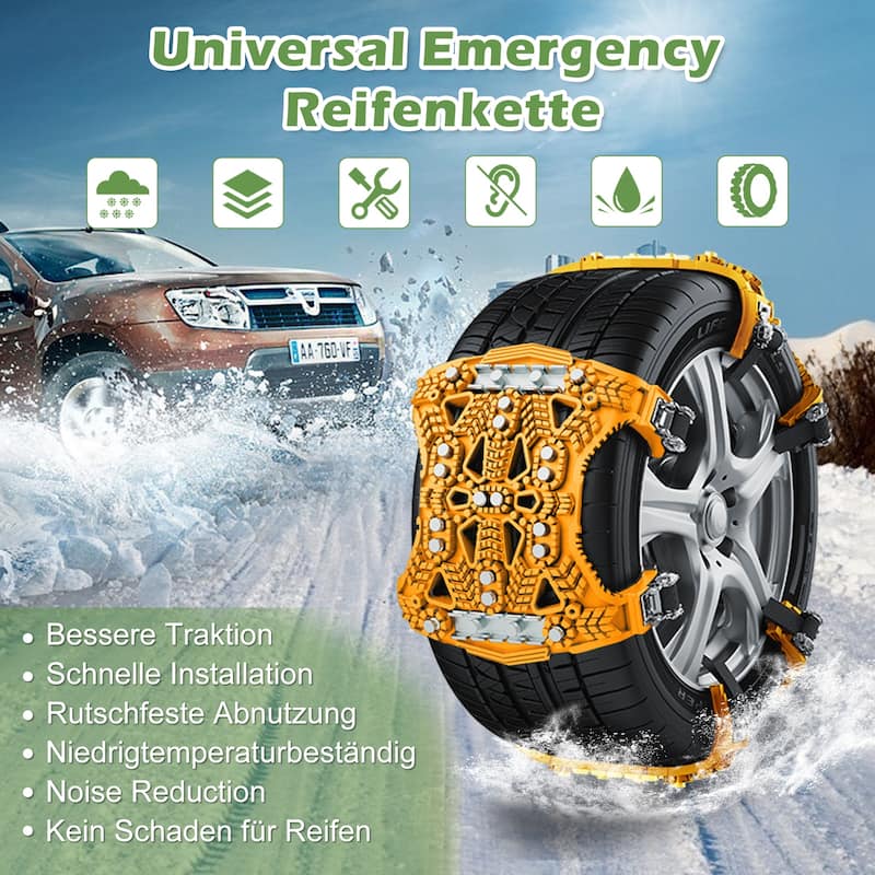DoCred Tire Chain, Anti Slip Tire Chains, Winter Security Chains - N/A