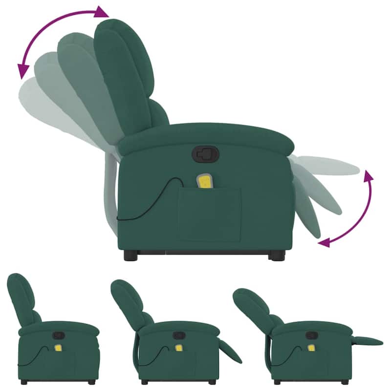 vidaXL Stand up Massage Recliner Chair Power Lift Wingback Armchair Velvet
