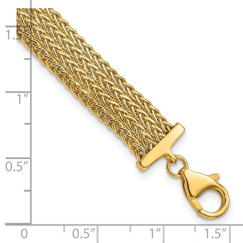 Curata 14k Gold Polished Fancy Bracelet 7.5 Inch