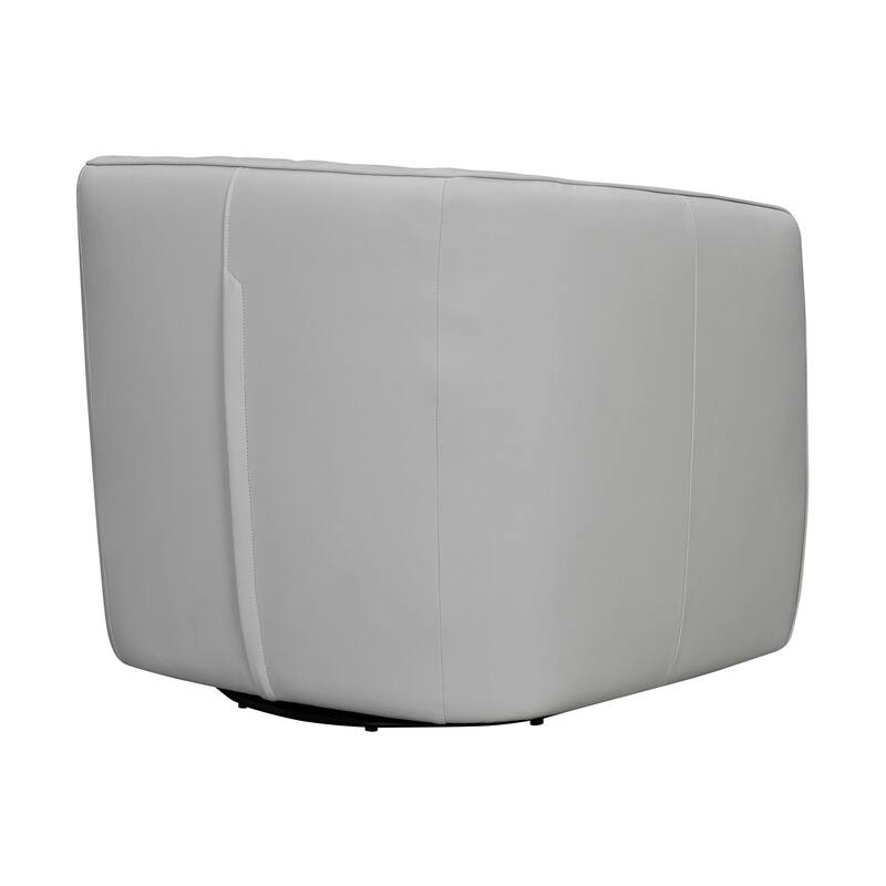 Aries Leather Upholstered Swivel Barrel Chair Living Room Arm Chair