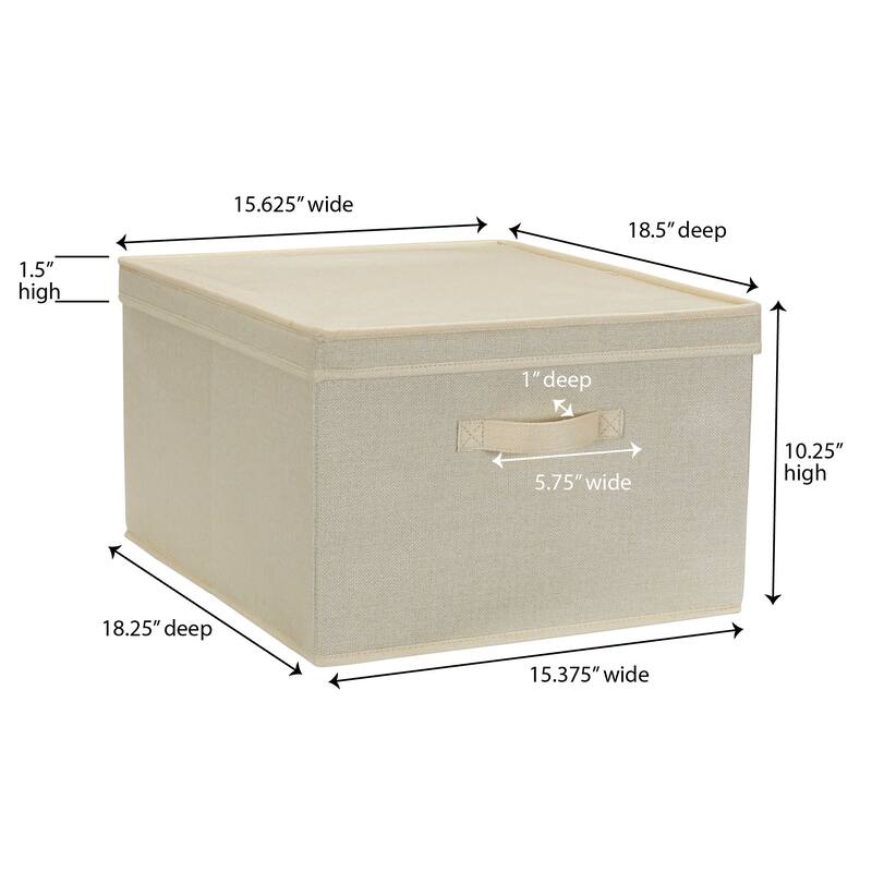 Household Essentials Canvas Storage Bins with Removable Lid, Set of 2