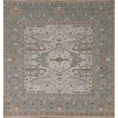 Oushak Square Area Rug Handmade Wool Carpet - 8'2"x 7'9"