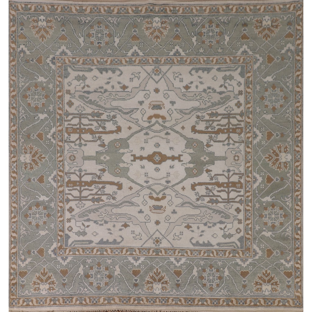 Oushak Square Area Rug Handmade Wool Carpet - 8'2"x 7'9"