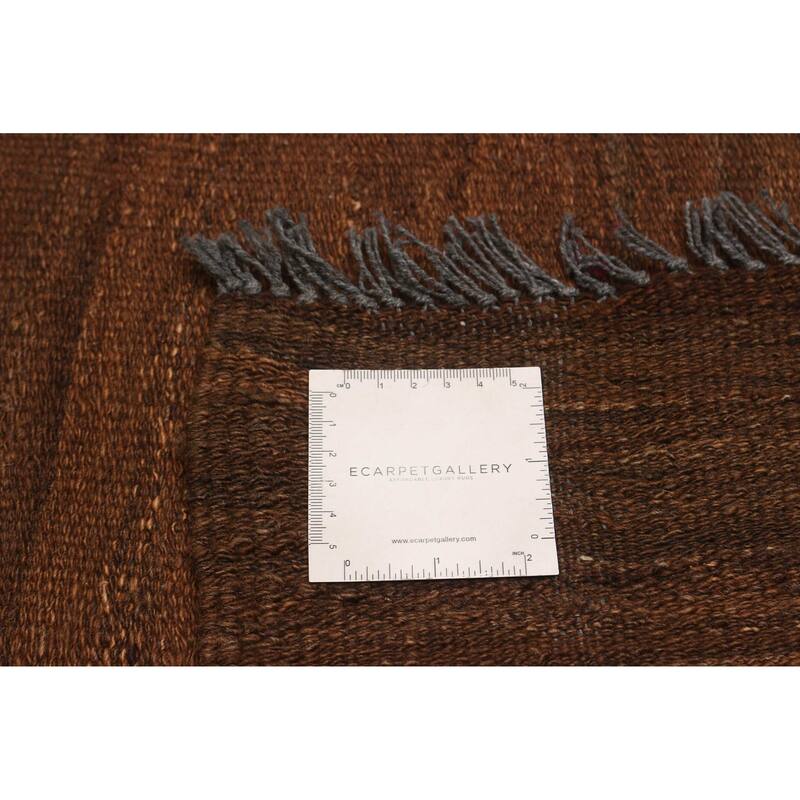 ECARPETGALLERY Flat-Weave Ankara FW Brown Wool Kilim - 6'10 x 10'0