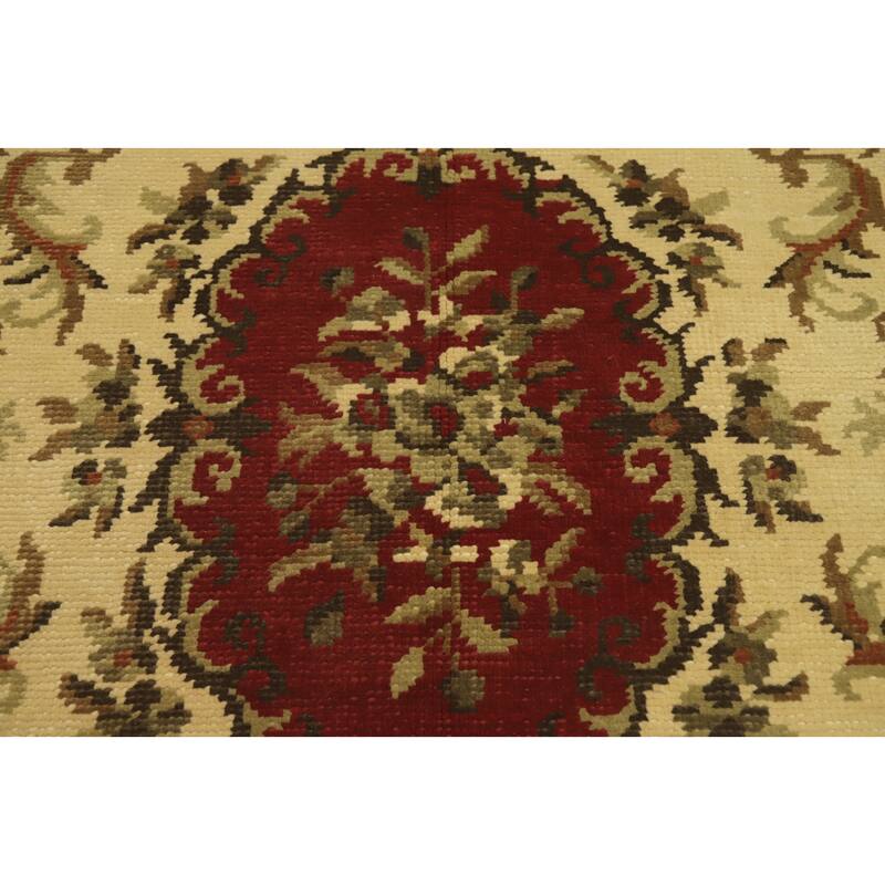 Victorian Style Floral Indian Area Rug 6x8 - 8' 3'' X 5' 9''