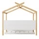 preview thumbnail 8 of 10, White Full Size Wooden House Bed with Storage Bookshelf Original Wood Colored Frame with Twin Trundle for Children or Guest Room
