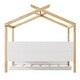preview thumbnail 16 of 30, Wooden House Bed with Storage Bookshelf, Original Wood Colored Frame for Children or Guest Room, Easy Assembly