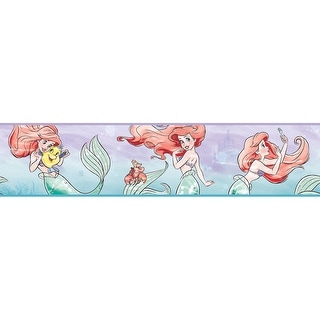 Disney The Little Mermaid Ariel & Friends Purple & Red Border