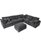 preview thumbnail 29 of 33, Oversized Modular Sectional Sofa with Ottoman,L Shaped Corner Sofa - 130" x 101" x 23.6"
