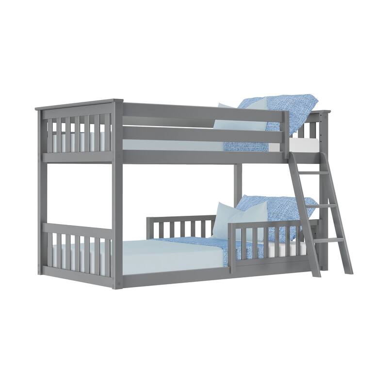 Max and Lily Twin over Twin Low Bunk with Guard Rails
