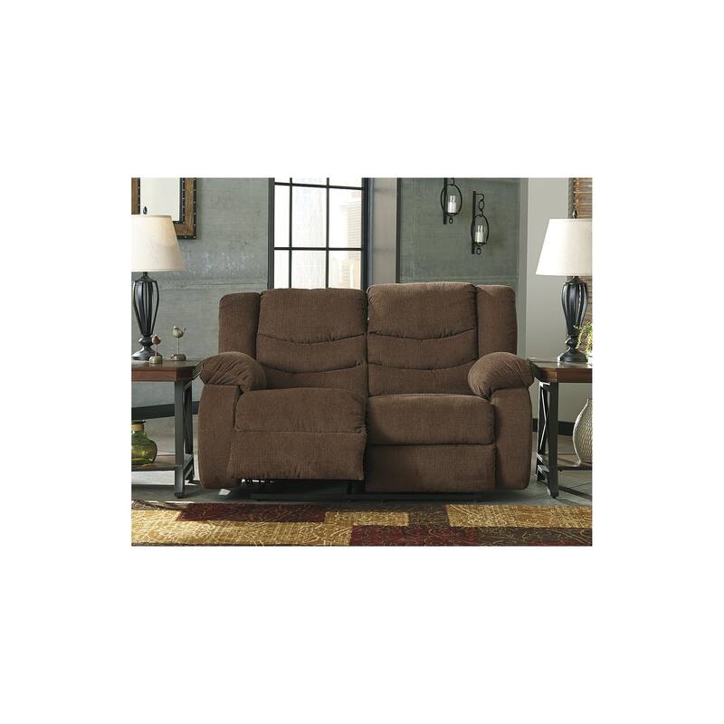 Tulen Contemporary Reclining Loveseat, Chocolate - Medium