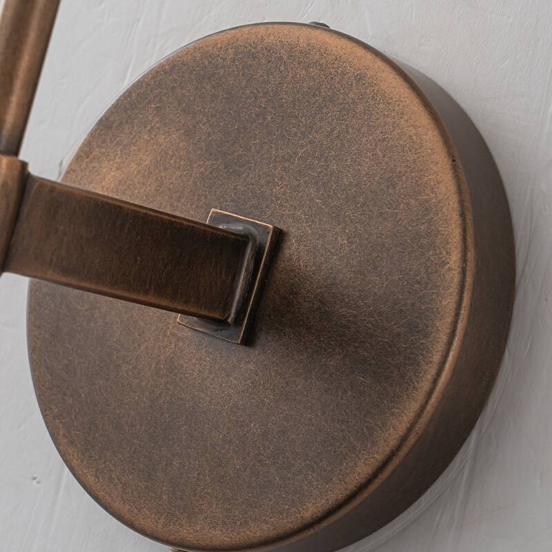 CraftHome H28" 1-Light Antique Bronze Vertical Wall Lamp with Faceted Crystal Shade Wall Light for Bathroom Vanity Bedroom