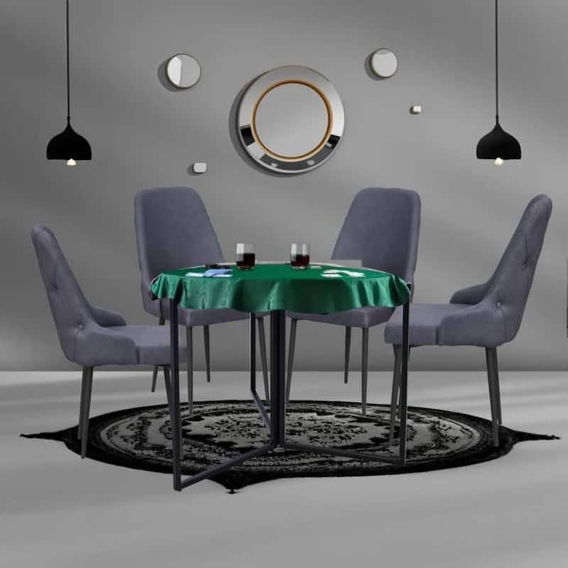 Chocolate Foldable Round Trifold Table 35" Space-Saving Multi-Use
