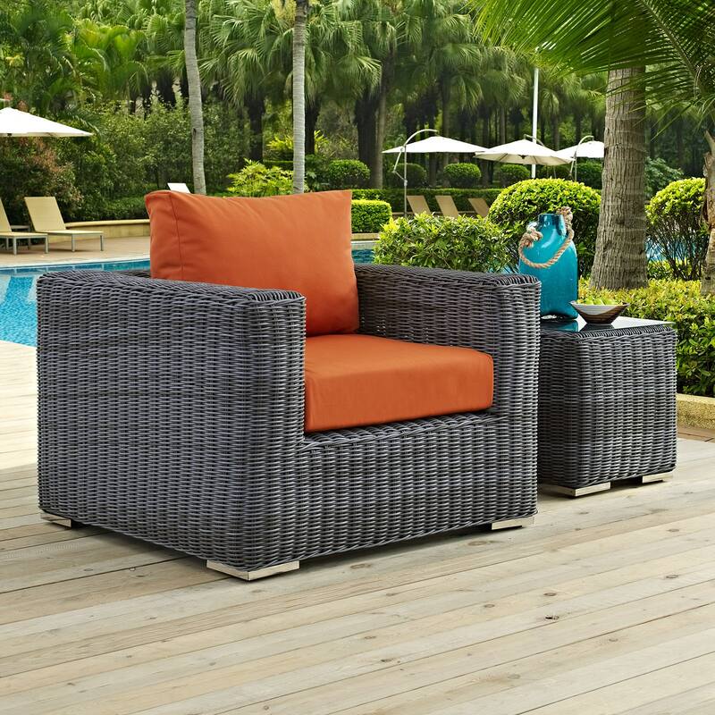 Summon Outdoor Patio Fabric Sunbrella® Armchair - Canvas Tuscan