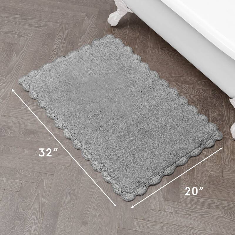 Laura Ashley Heathered Crochet Border Bath Rug