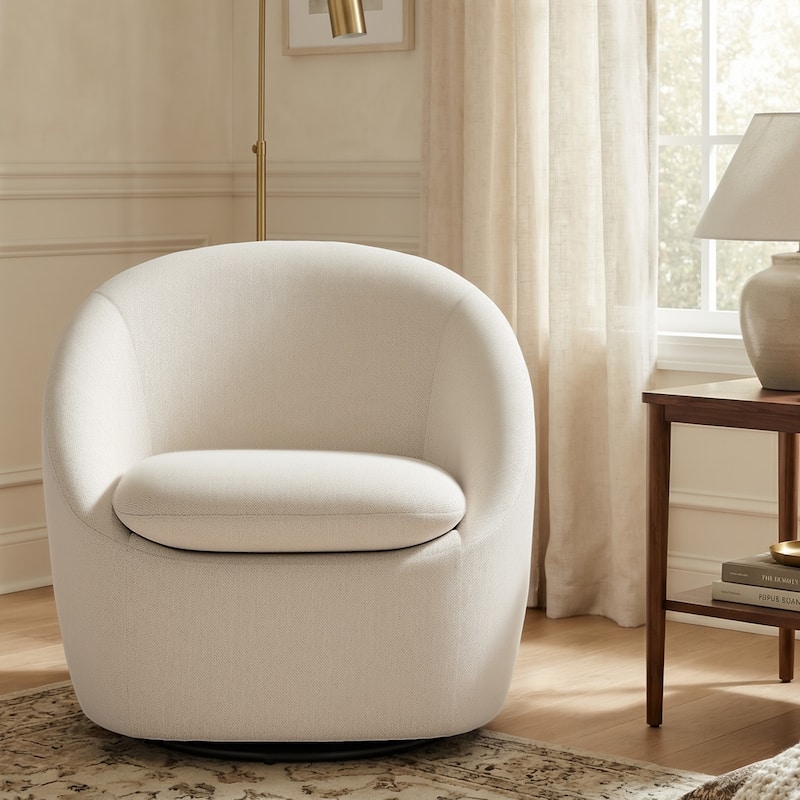 360° Swivel Chenille Upholstered Barrel Accent Chair Armchair - 30.3"W x 28.7"D x 29.5"H
