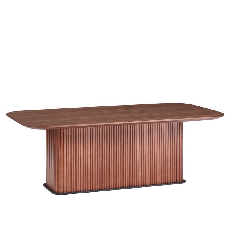 Coffee Table Walnut Wood Surface and Black Metel Feet