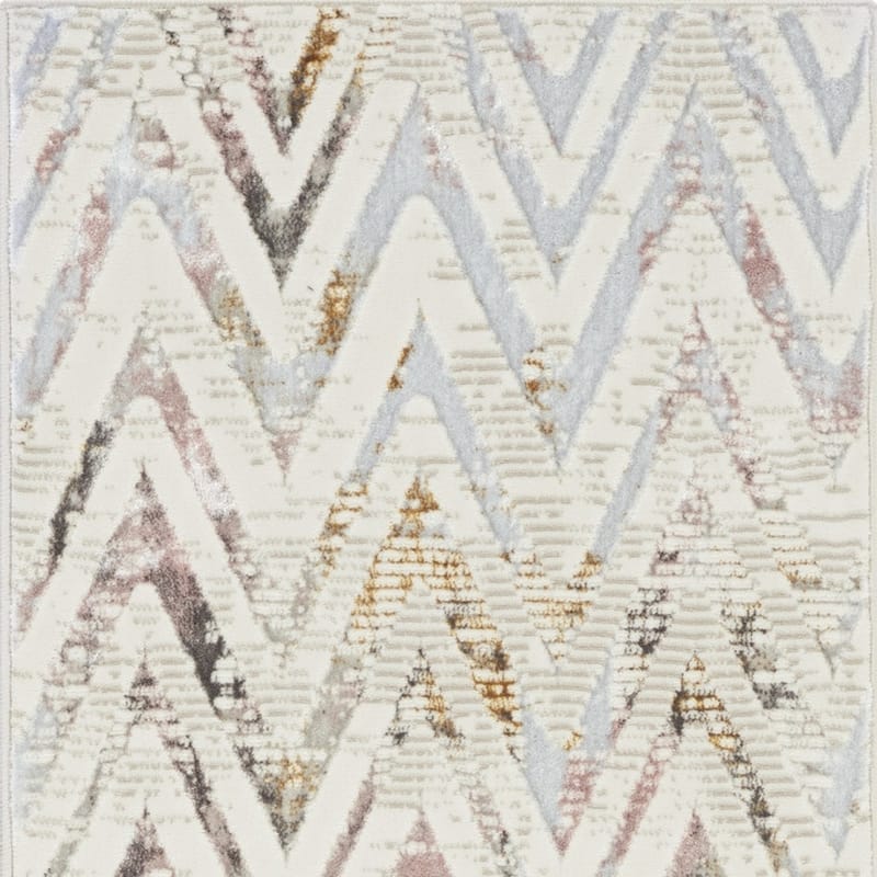 Power Loomed Distressed Abstract Modern Non Skid Stain Resistant Area Rug - 90' X '27' X '0.39