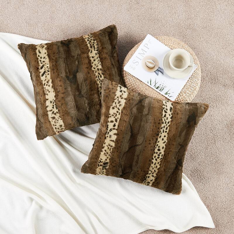 Double Sided Fauxfur 2 Piece Pillow Shell Set, NO INSERT
