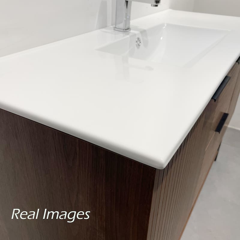 47.24'' Single Bathroom Vanity with Stone Top, Solid Wood, Fully Assembled