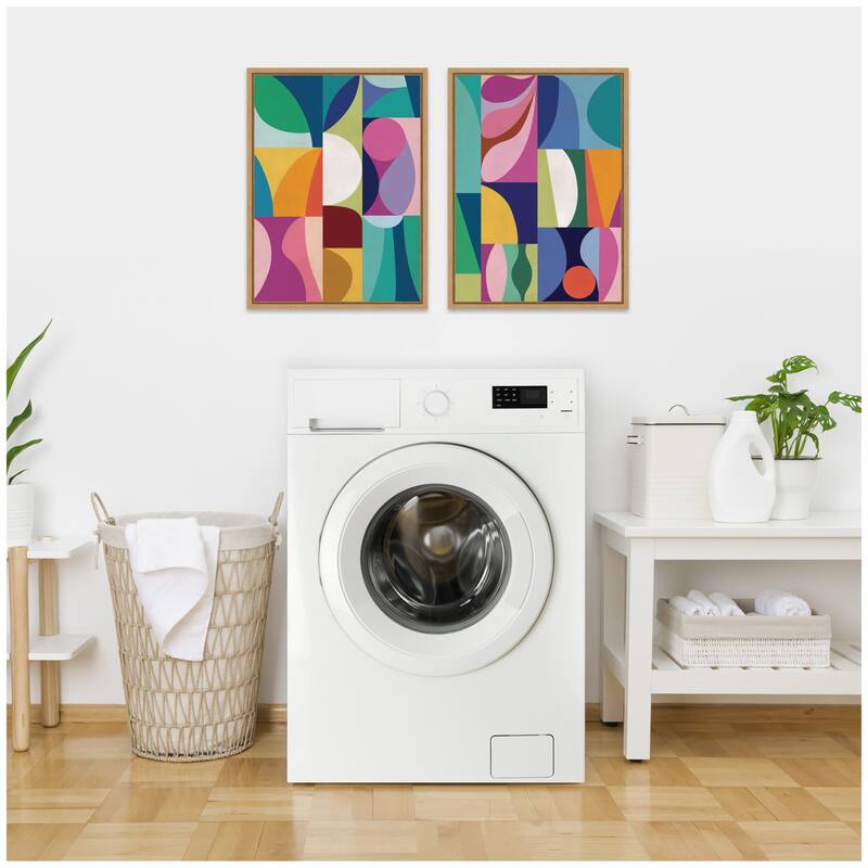 Kate and Laurel Abstract 2 Piece Framed Canvas Wall Art Set by Rachel Lee