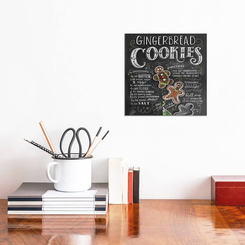 iCanvas "Gingerbread Cookies Recipe" by Lily & Val Canvas Print - 12x12x1.5