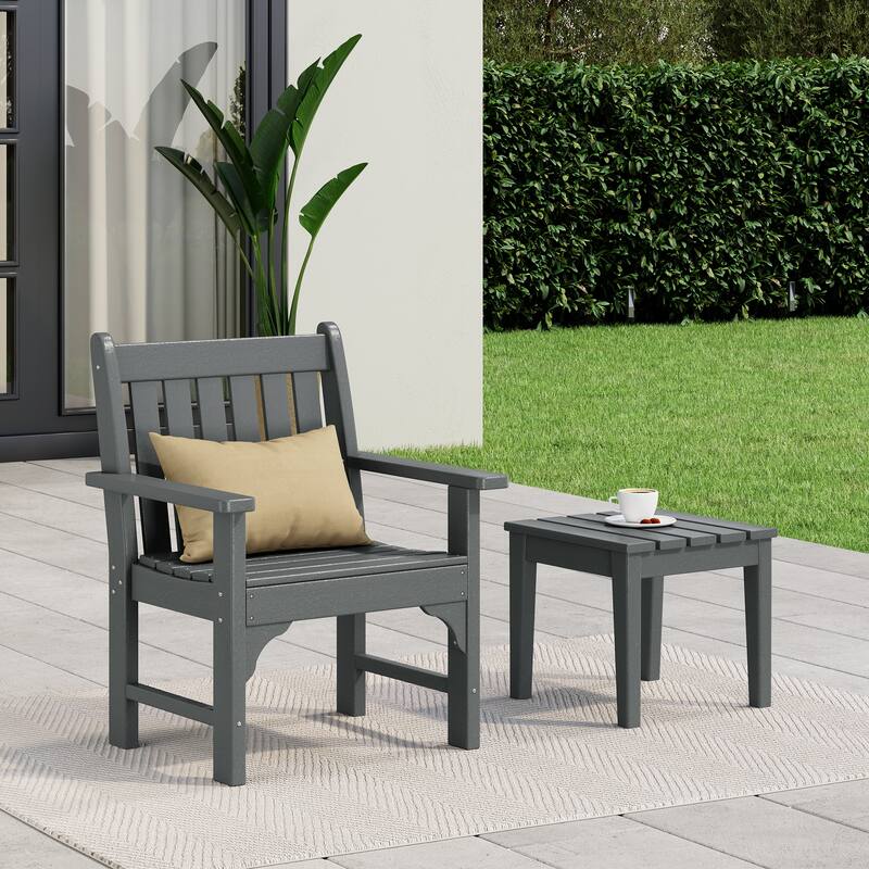 Laguna Outdoor Patio Garden Arm Chair Set with Side Table