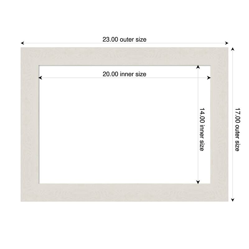Amanti Art Rustic Plank Espresso Narrow Framed Dry Erase Magnetic Board - 23 x 17 in - Rustic Plank White Narrow