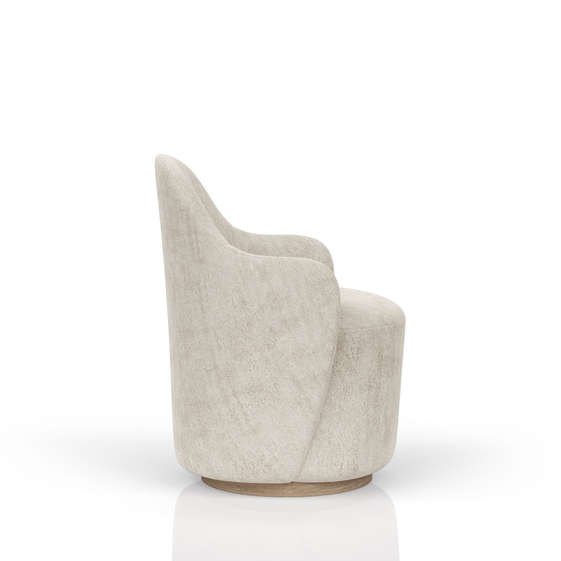Cocoa And Swivel Barrel Chair - Ivory