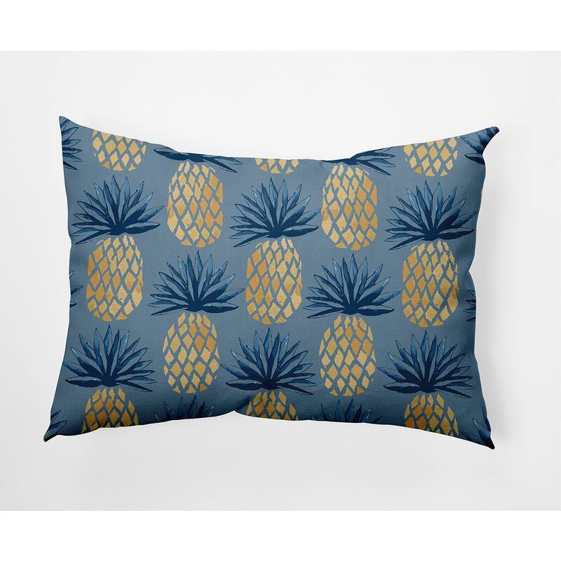 Pineapple Stripes Nautical Indoor/Outdoor Throw Pillow - Dusty Smoke - 14" x 20"