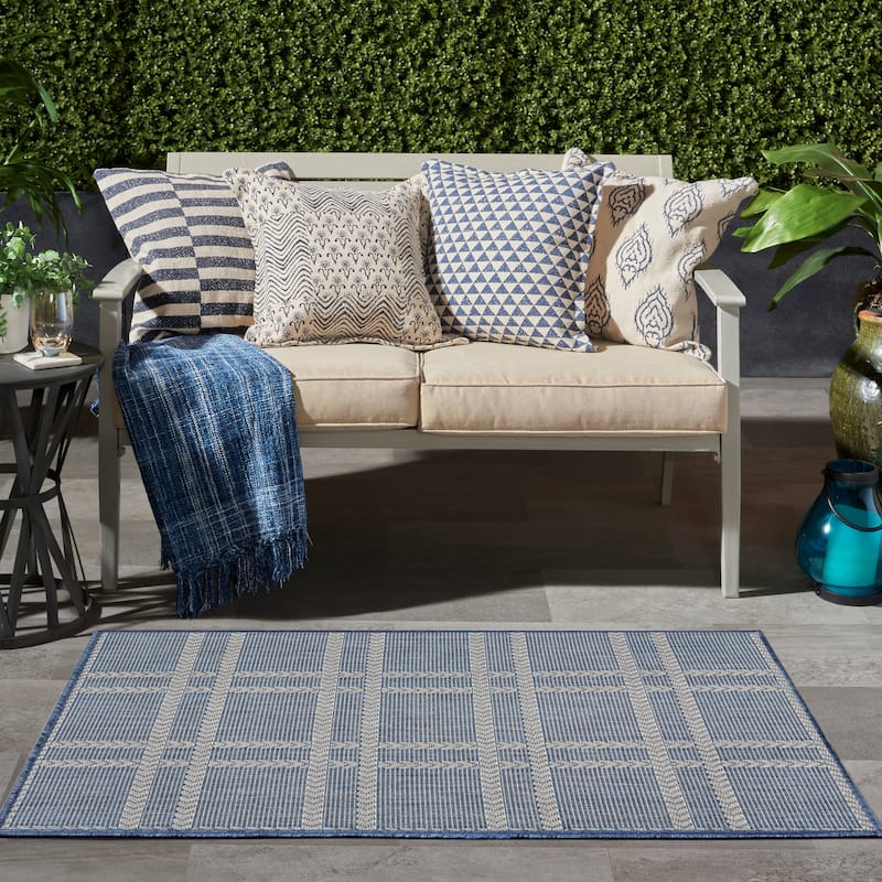 Nourison Horizon Indoor/Outdoor Geometric Area Rug - 3' x 5' - Navy