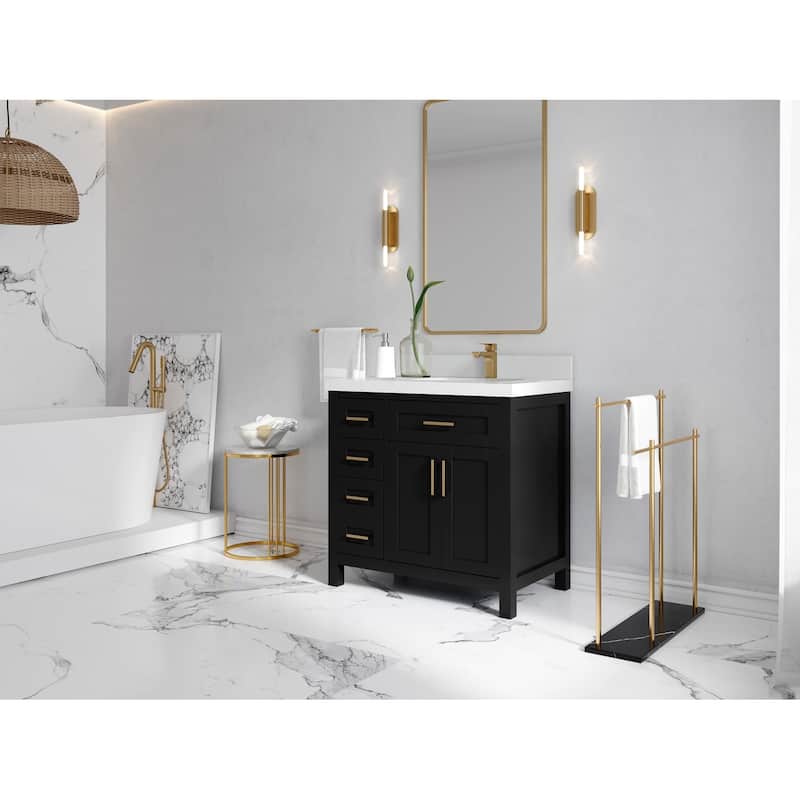 Willow Collections 36 in. W x 22 in. D Cambridge Right Offset Sink Bathroom Vanity with Countertop