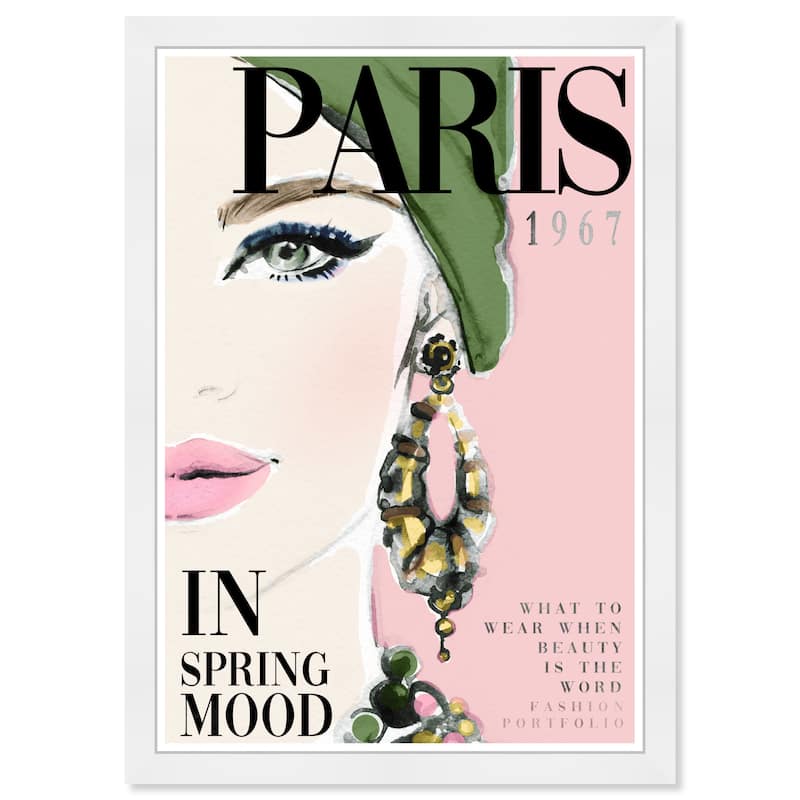 Wynwood Studio Prints Fashion and Glam Cover Paris Watercolor Pink and Pastel Pink Glam Wall Art Canvas Print