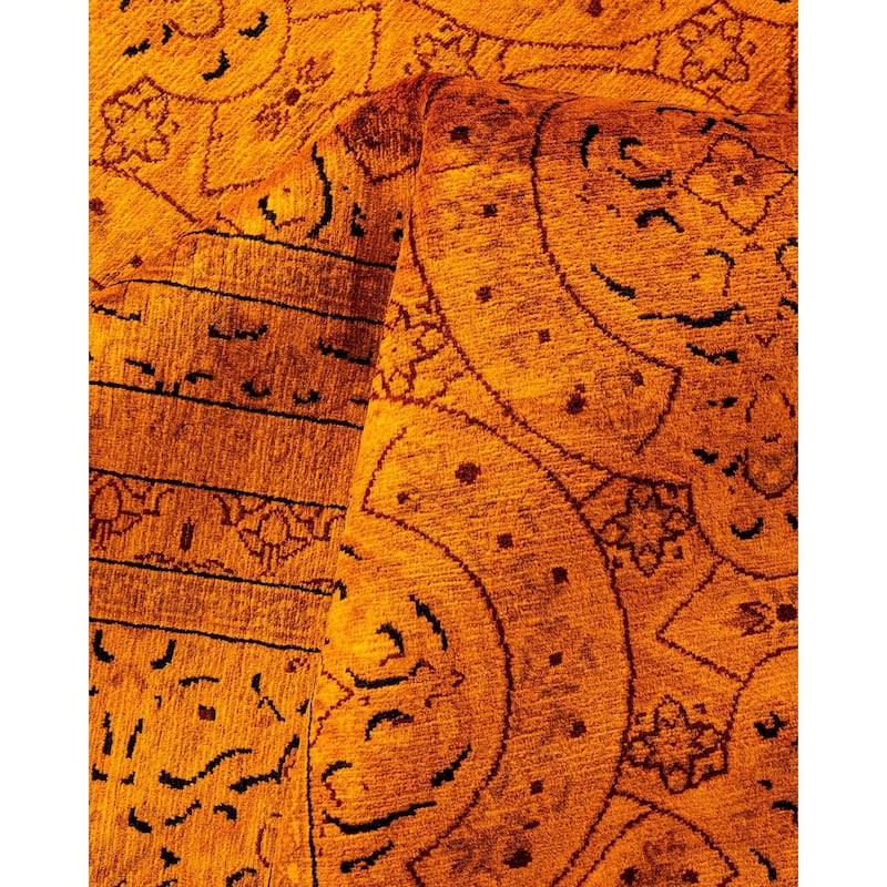 Fine Vibrance, One-of-a-Kind Hand-Knotted Area Rug - Orange, 8' 1" x 9' 10" - 8' 1" x 9' 10"