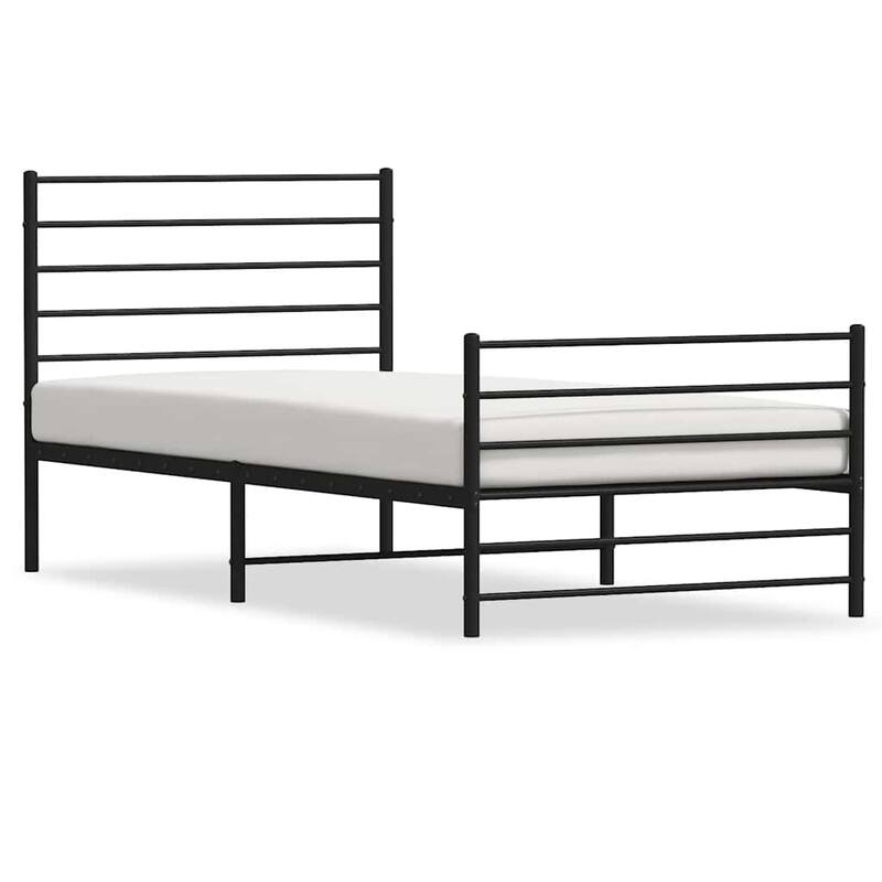 vidaXL Metal Bed Frame with Headboard, No Mattress