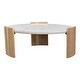 preview thumbnail 1 of 1, Aurelle Home Art Deco Curved Leg Marble Top Round Coffee Table