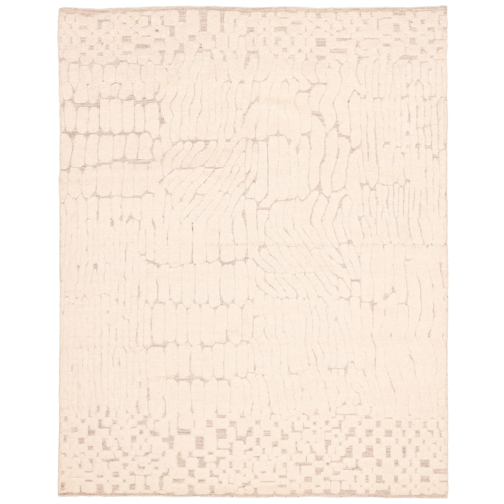 ECARPETGALLERY Hand-knotted Looma Cream Wool Rug - 8'0 x 10'1