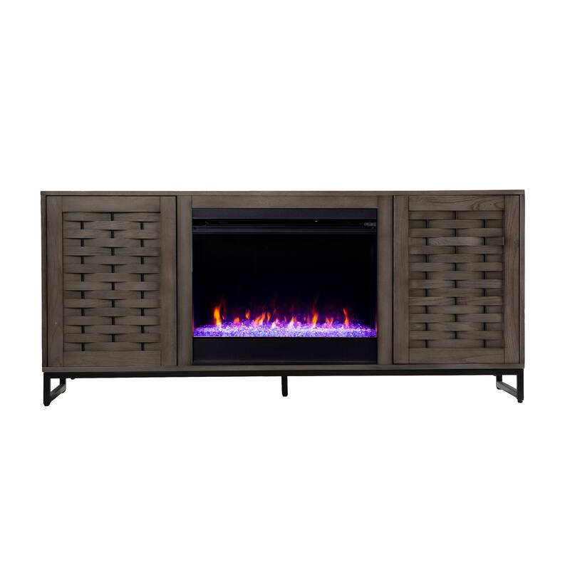SEI Furniture Akehurst Electric Fireplace TV Stand with Media Storage