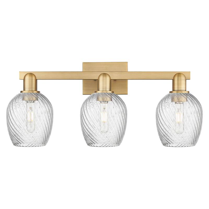 Innovations Lighting 716-3W-12-25 Salina Vanity Salina 3 Light 25" - Brushed Brass / Clear Spiral Fluted