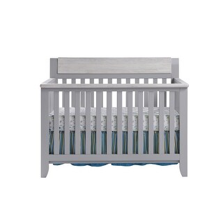 HomeRoots Gray Solid and Manufactured Wood Standard Four In One Convertible Crib - 57