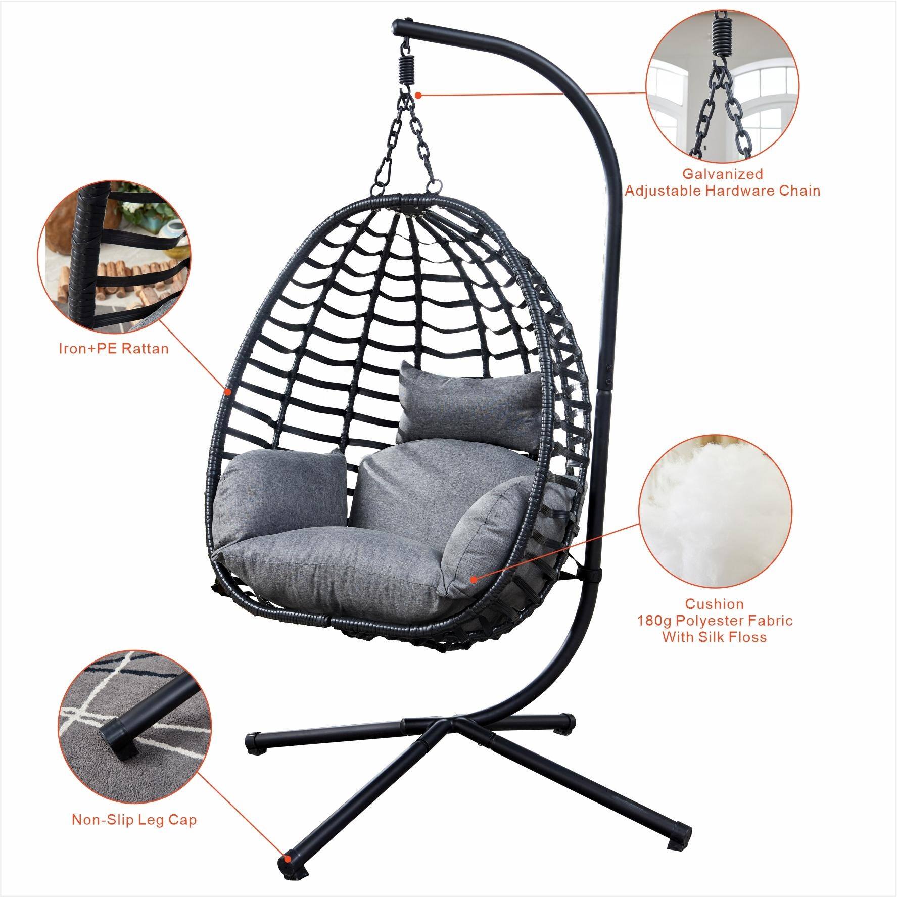 Artisan Outdoor Wicker Swing Chair With Stand for Balcony On Sale