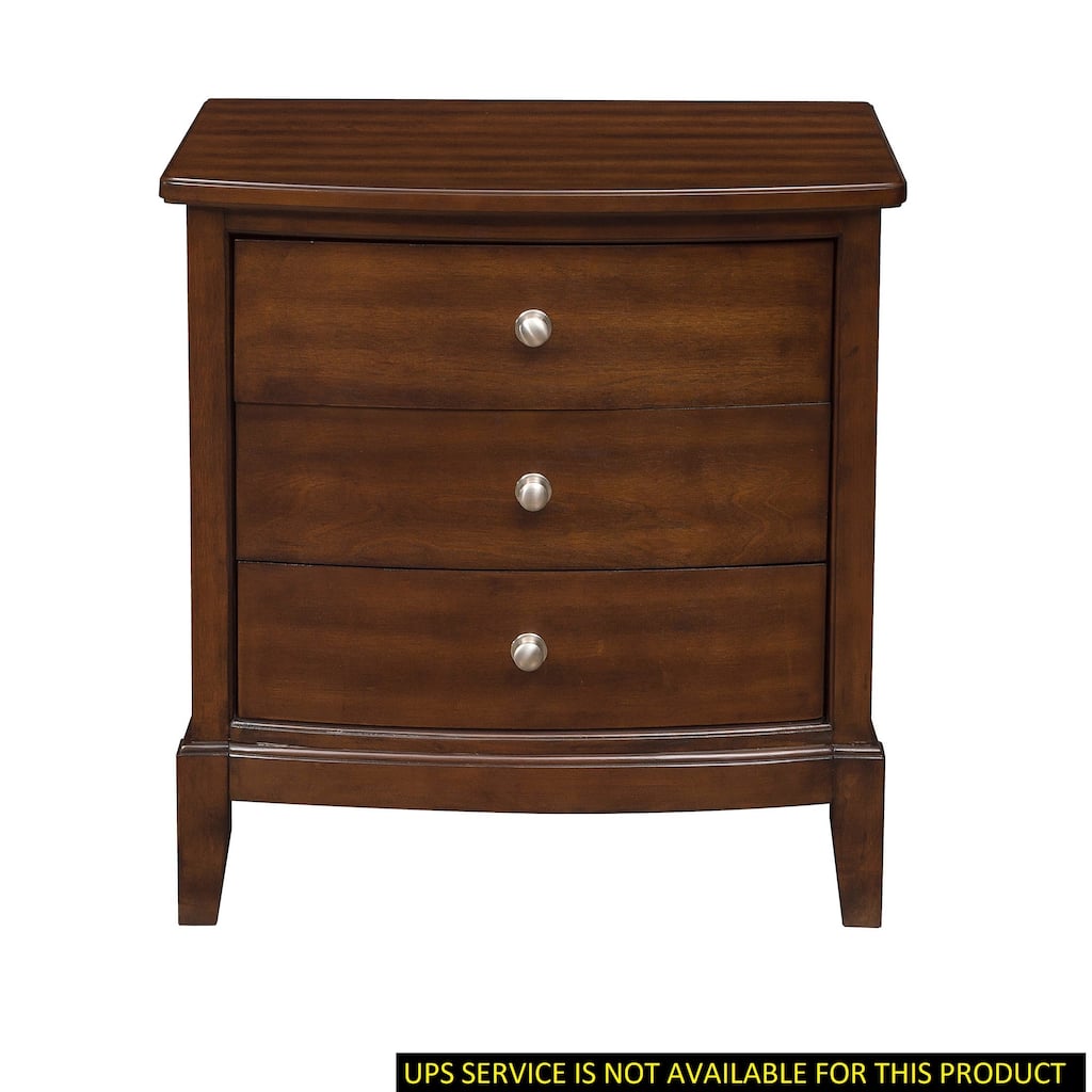 Nightstand Birch Veneer Nickel Hardware Bed Side Table