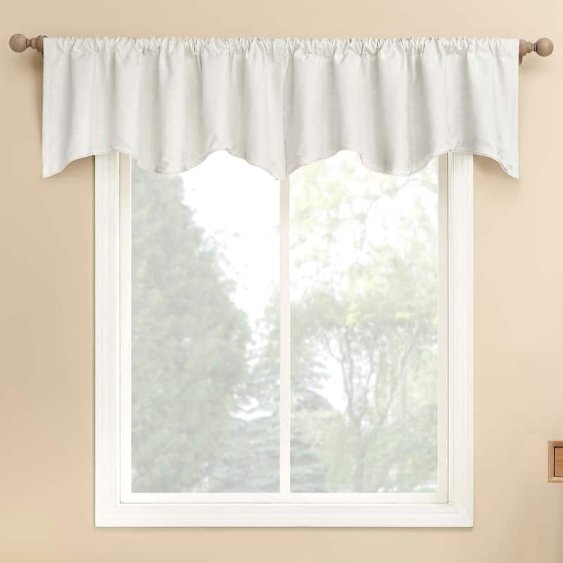 Sun Zero Bronte Floral Jacquard Total Blackout Rod Pocket 1-Piece Curtain Valance - 50" x 18" - Pearl