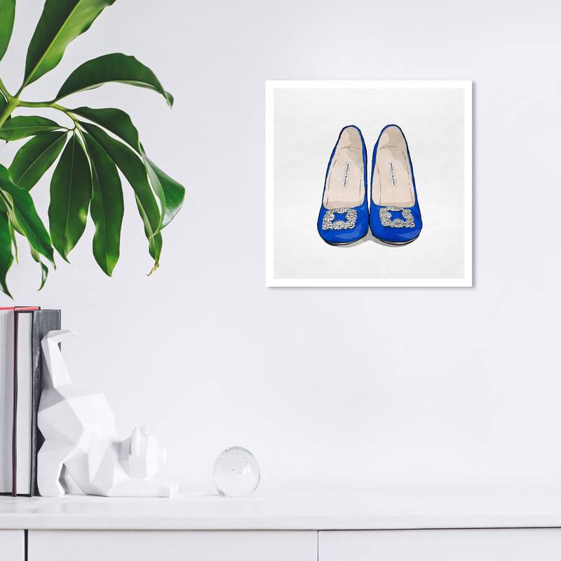 Wynwood Studio Prints Fashion and Glam The Perfect Blue Pair Blue and Light Blue Glam Wall Art Canvas Print - 12 x 12