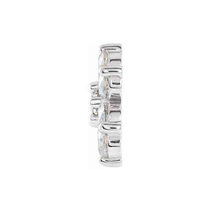 1/2Ct 7-Stone Diamond Pendant White Gold 18" Necklace
