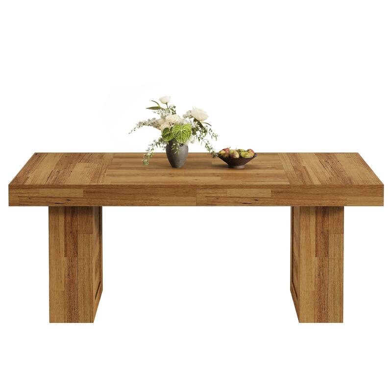 63'' Farmhouse Dining Table for 6, Rectangle Wooden Kitchen Table